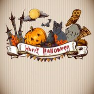 Hand-drawn Halloween Invitation Card N3