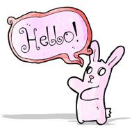 spooky rabbit halloween cartoon saying hello N3