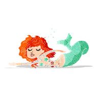 cartoon mermaid with tattoos N13