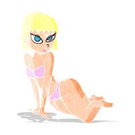 cartoon sexy woman in underwear N27