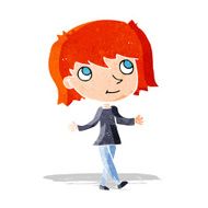 cartoon girl with no worries N12