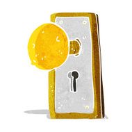 cartoon old door knob N10