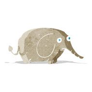 cartoon sad little elephant N14