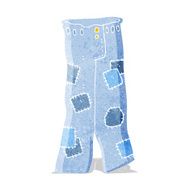 cartoon patched old jeans N42