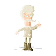 cartoon old man in poor clothes N13