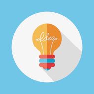 Light bulb flat icon with long shadow eps10 N60