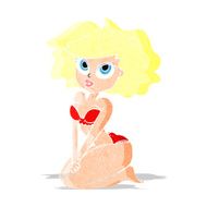cartoon woman wearing bikini N14