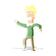 cartoon frightened man pointing N13