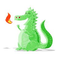 cartoon fire breathing dragon N20