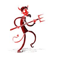Cartoon Devil With Pitchfork N40