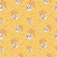 Hand drawn fast food doodle pattern N2