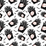 Hand drawn fast food doodle pattern N3