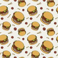 Hand drawn fast food doodle pattern N4