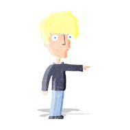 cartoon happy man pointing N89