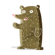 cartoon waving bear N18