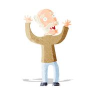 cartoon terrified old man N30