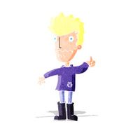 cartoon worried man giving thumbs up symbol N14