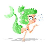 cartoon pretty mermaid N48