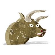 cartoon angry bull head N13