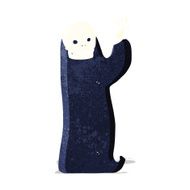 cartoon waving halloween ghoul N14