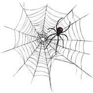 Vector Black Widow Spider on Spider&#039;s Web