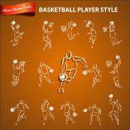 Basket Ball Player Style Vector Icon
