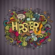 Hipster hand lettering and doodles elements background N4