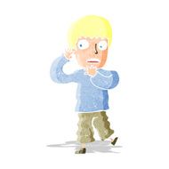 cartoon frightened boy N28