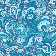 Colorful abstract doodle seamless pattern waves and clouds N14