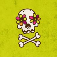 day of the dead skull and cross bones