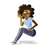 cartoon woman listening N12