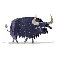 cartoon annoyed hairy ox N6