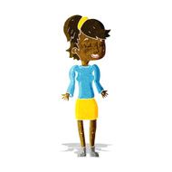 cartoon woman shrugging shoulders N721