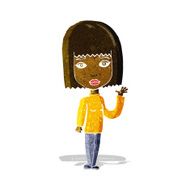 Cartoon Woman Waving N503