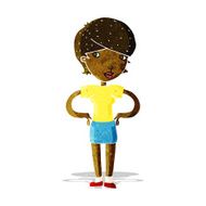 cartoon woman with hands on hips N341