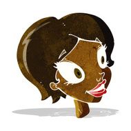cartoon pretty female face N147