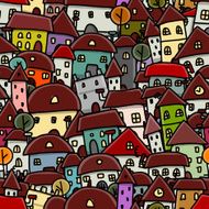 City sketch seamless pattern for your design N12