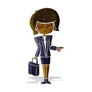 cartoon businesswoman pointing N12