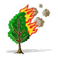 cartoon burning tree N42