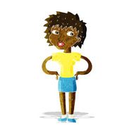 cartoon woman with hands on hips N342