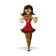 cartoon beer festival girl N13