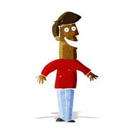 cartoon grinning man N138