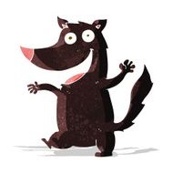 cartoon happy wolf N34