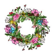 Floral wreath sketch for your design N2