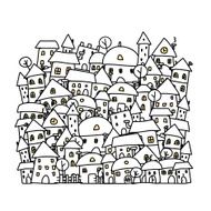 Winter city sketch background for your design N3