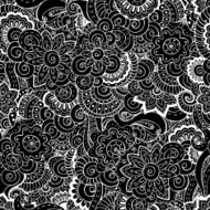 Seamless asian floral retro background pattern in vector