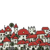 City sketch seamless pattern for your design N13