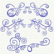 Hand-Drawn Sketchy Scroll Ornament Doodles