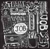Job elements sketch in black and white N2