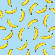 vector seamless pattern of bananas on blue background